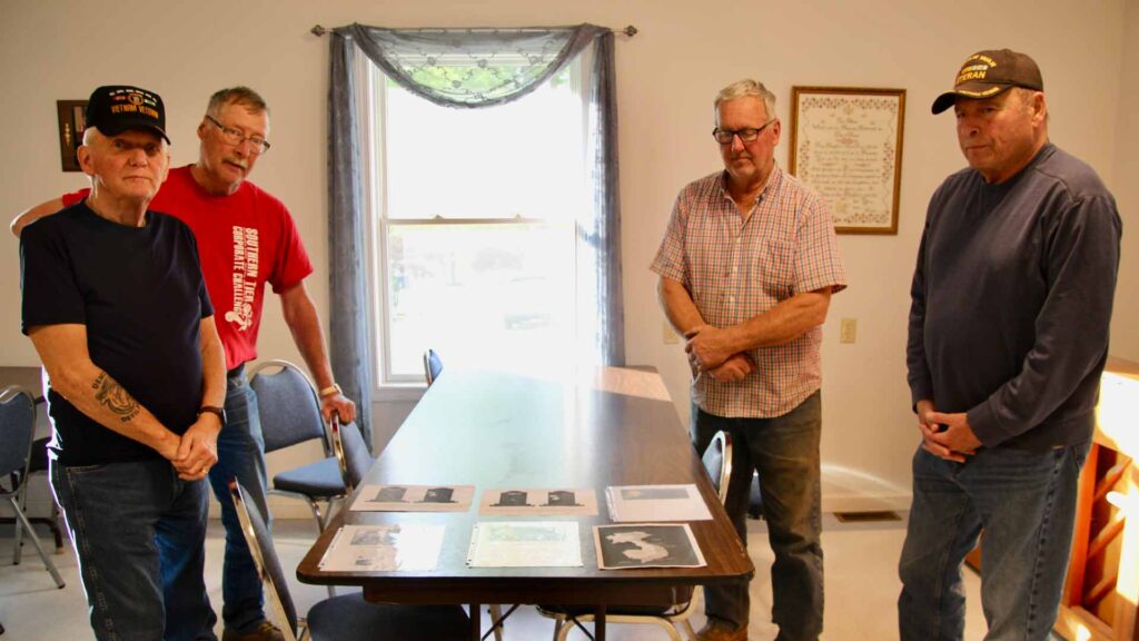 Hinsdale Vietnam veterans met Monday with Hinsdale Historian Stephen Clute (second from left) to discuss the dedication of the Hinsdale Vietnam Veterans Memorial July 13. Others from left are: John Tetlak, Ross Shaffer and Ed Koorse.