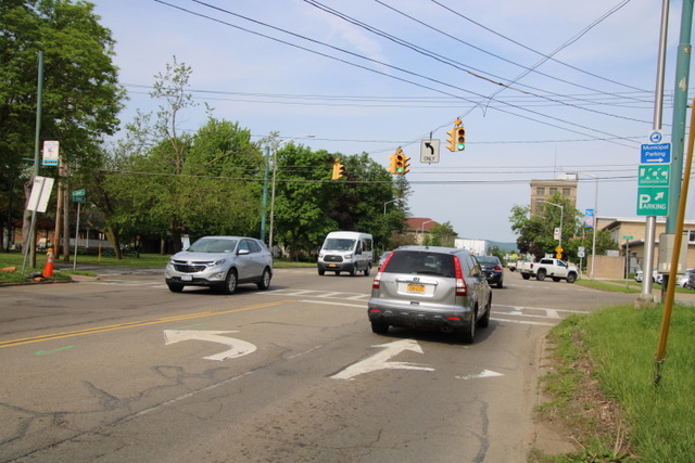 Expect delays in East State Street traffic due to construction from Walkable Olean III that started Monday. (Rick Miller/Olean Star)