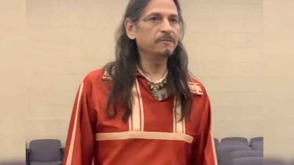 (City of Olean) Degawenodas, a Seneca Indian and founder of Defend Ohi:yo’ to protect the Allegheny River, asked Olean aldermen Tuesday what plans they had to prevent future sewage discharges into the river.