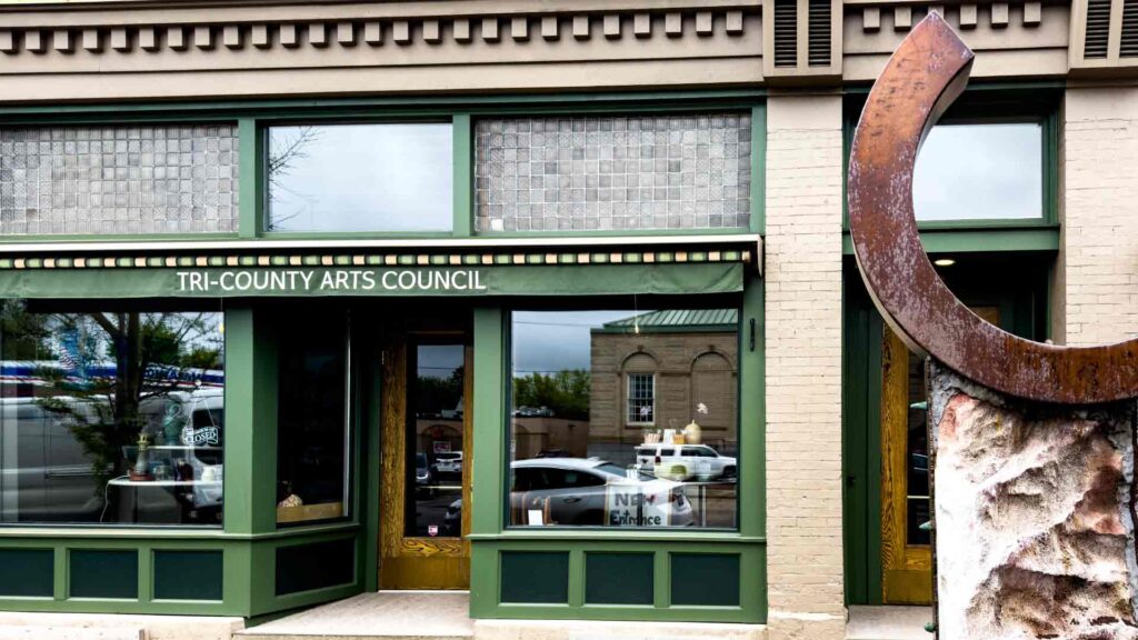 Star photo by Daniella Langianese. The Tri-County Arts Council building on West State Street in Olean is showcasing art by Denise Drummond and Joseph Grice through June 15.