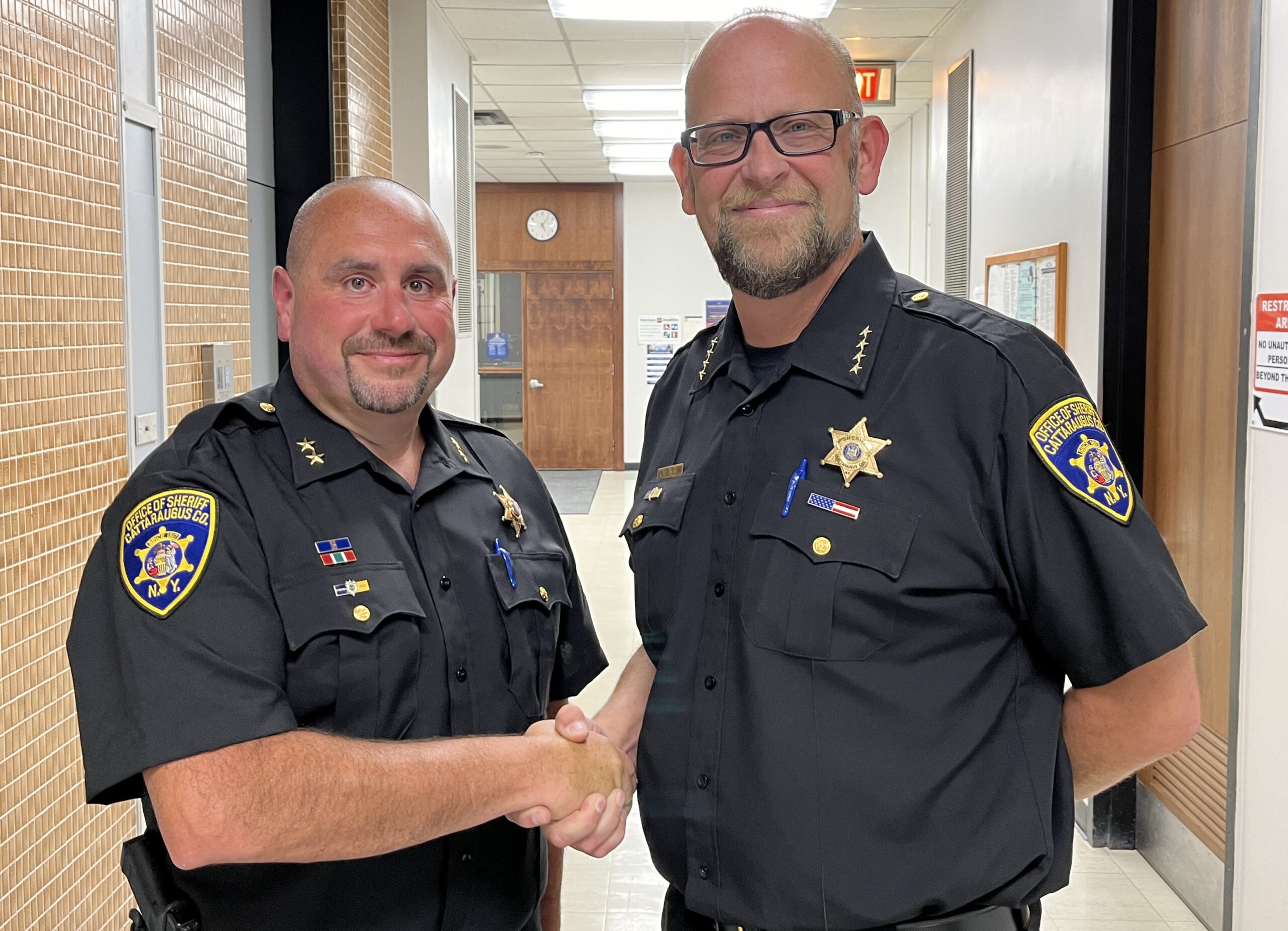 Lt. Nate Root (left) of the Cattaraugus County Sheriff's Criminal Division has been named undersheriff by Acting Sheriff Eric Butler.