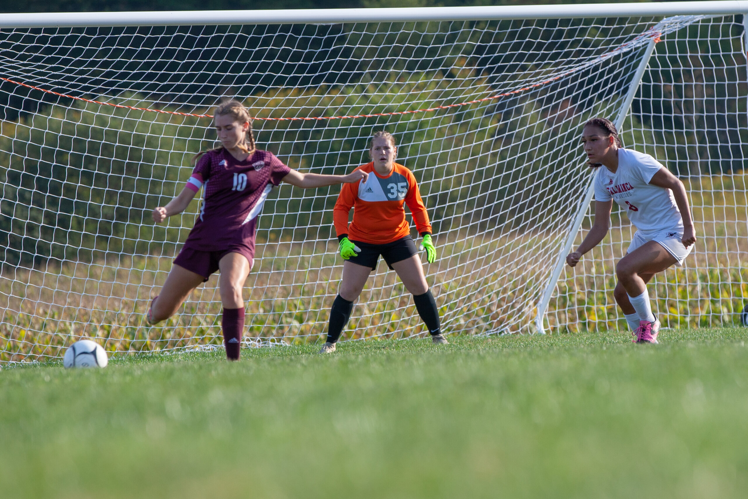 Ellicottville Goalkeeper #35 in Orange Courtney Marsh (Photo: Bob Crandall)