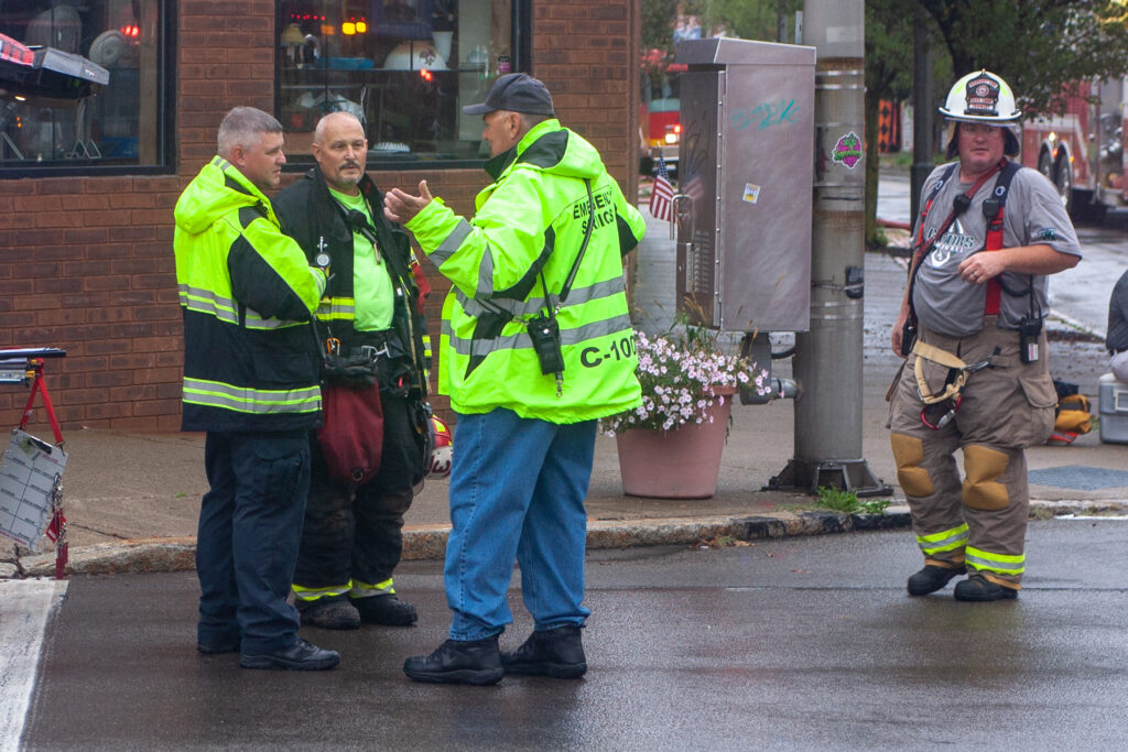 Firefighters on the scene of Main Street fire