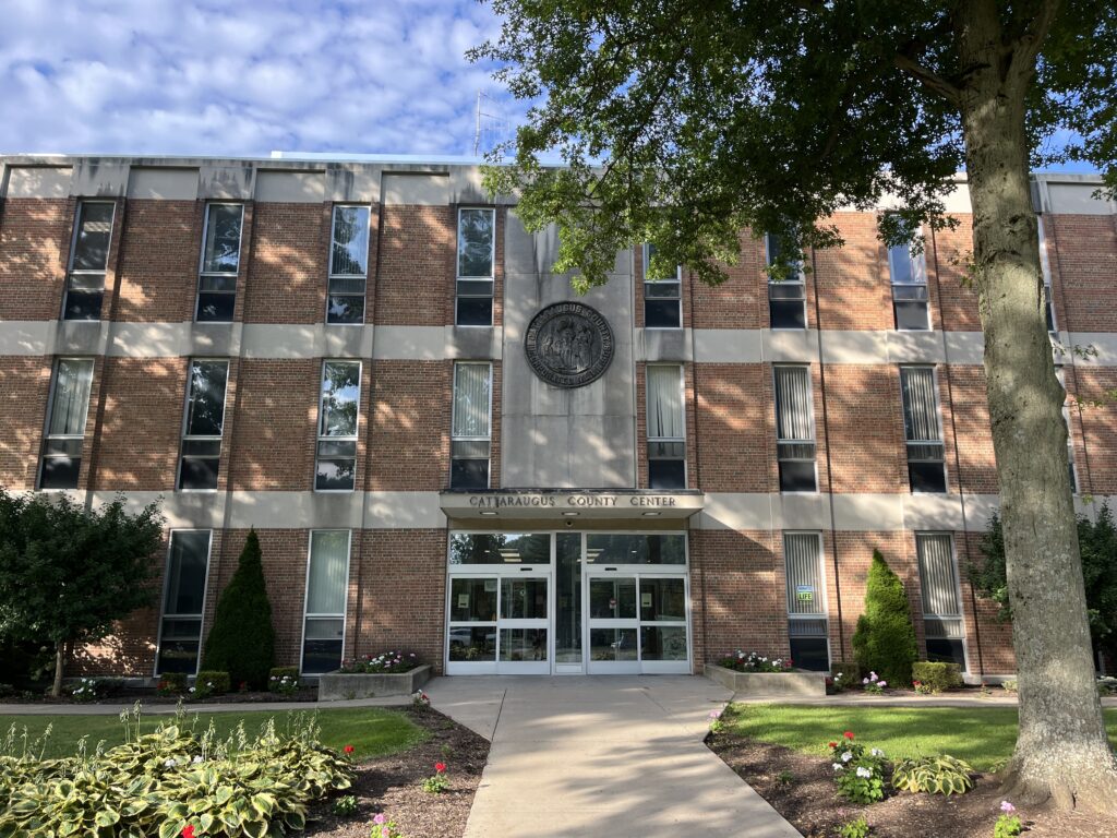 (Rick Miller/Olean Star) For a second time in six weeks, a water leak has forced the temporary closing of the Cattaraugus County Center in Little Valley on Monday. County legislators agreed Wednesday to pay up to $25,000 to remedy the damage and dry out the affected section of the building.