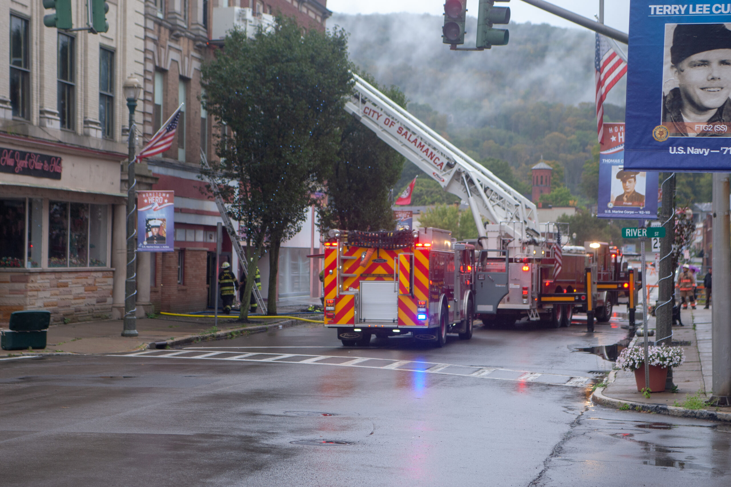 Fire on Main Street in Salamanca