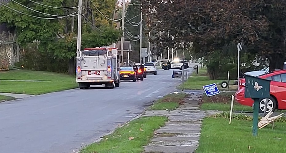 (Facebook) Olean Police and firefighters responded Tuesday night to a drive-by shooting on Seneca Avenue.