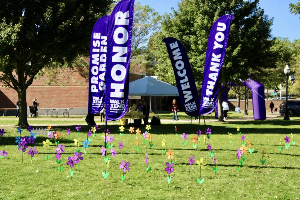 
(Rick Miller/Olean Star)
Promise Garden Flowers were given to each participant in the Southern Tier Walk to End Alzheimer's. They are for people with friends or family members of those living with Alzheimers, those who have lost family members, for caregivers and supporters.