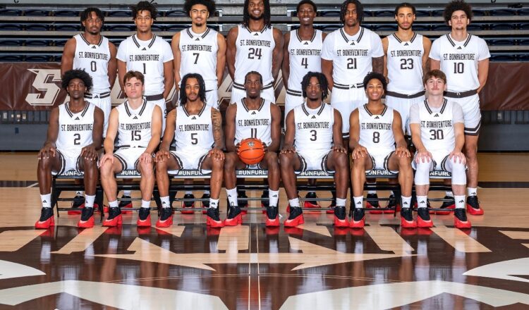 (PHOTO Chuck Pollock explains, “Schmidt is in Rebuild No. 3 and here’s a bit of advice, if you’re going to the Cal-St. Northridge game, grab a program … the Bonnies have 10 new faces including three fr