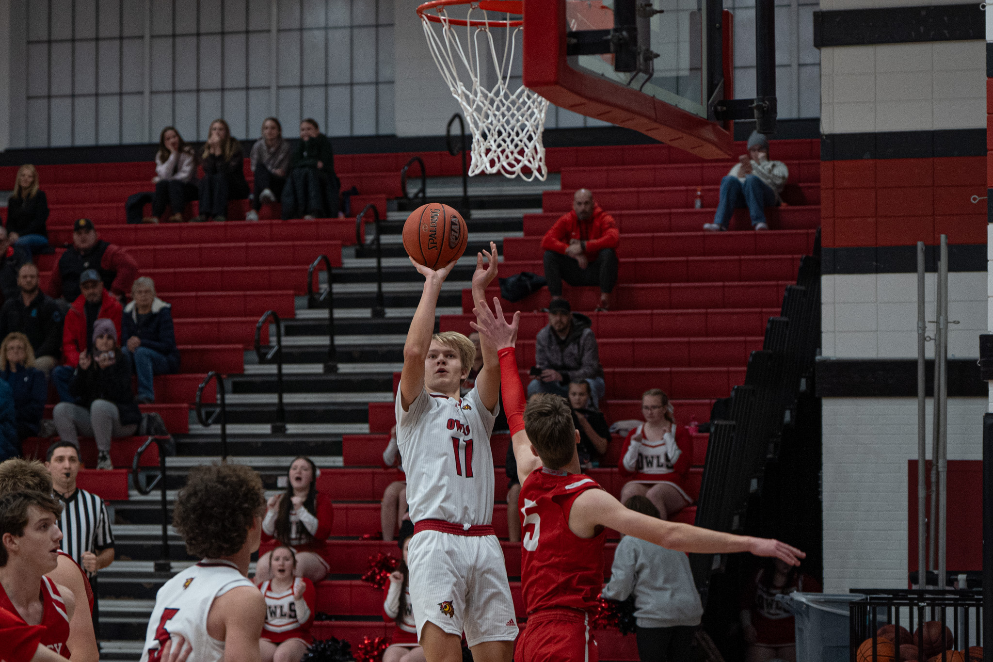 Bradford's Marcus Terwilliger takes a leaning jumper during the Owls' 38-35 win over Punxsutawney. Terwilliger led the Owls with 12 points in the win. | Photo by Hunter O. Lyle