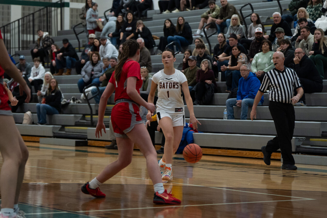 Jenna Renner eyes the paint for the Lady Gators during their win over Salamanca in the first game of the annual Joe DeCerbo Holiday Showcase. | Photo by Hunter O. Lyle