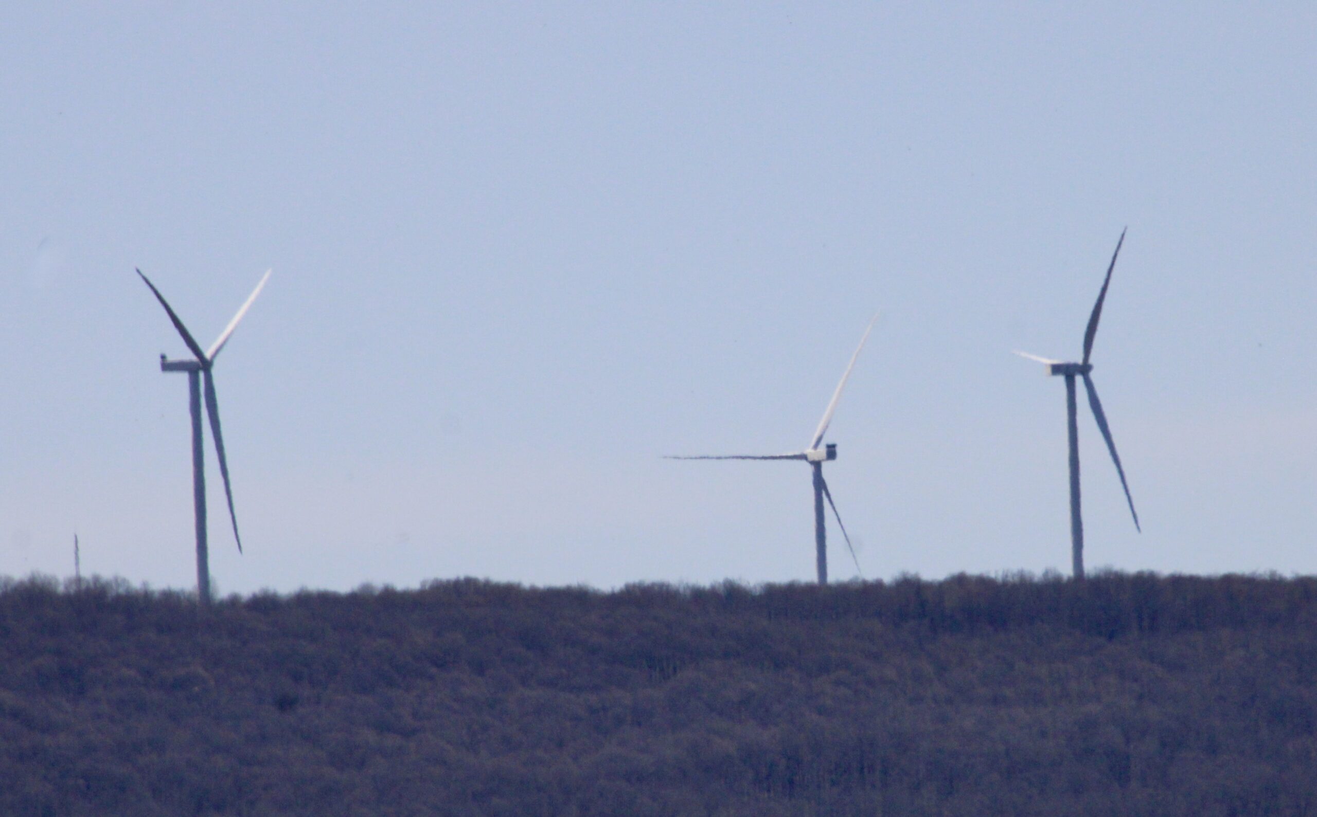(Rick Miller/Olean Star) These wind turbines in Arkwright in northern Chautauqua County are visible from Route 62 south of Gowanda in Cattaraugus County.