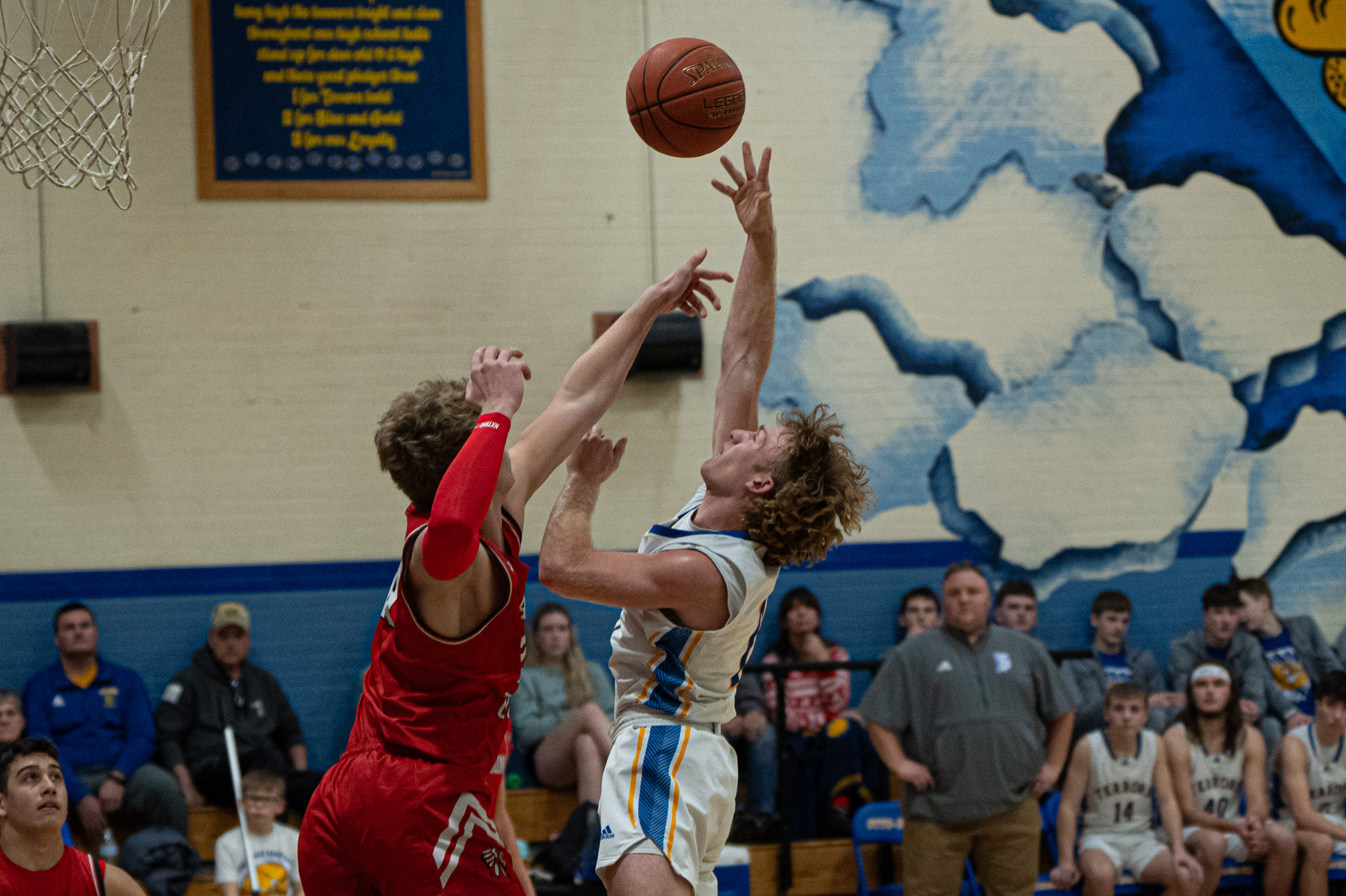 Otto-Eldred's Hunter App fights to get a shot off during the Terrors' win over Cameron County on Monday. | Photo by Hunter O. Lyle