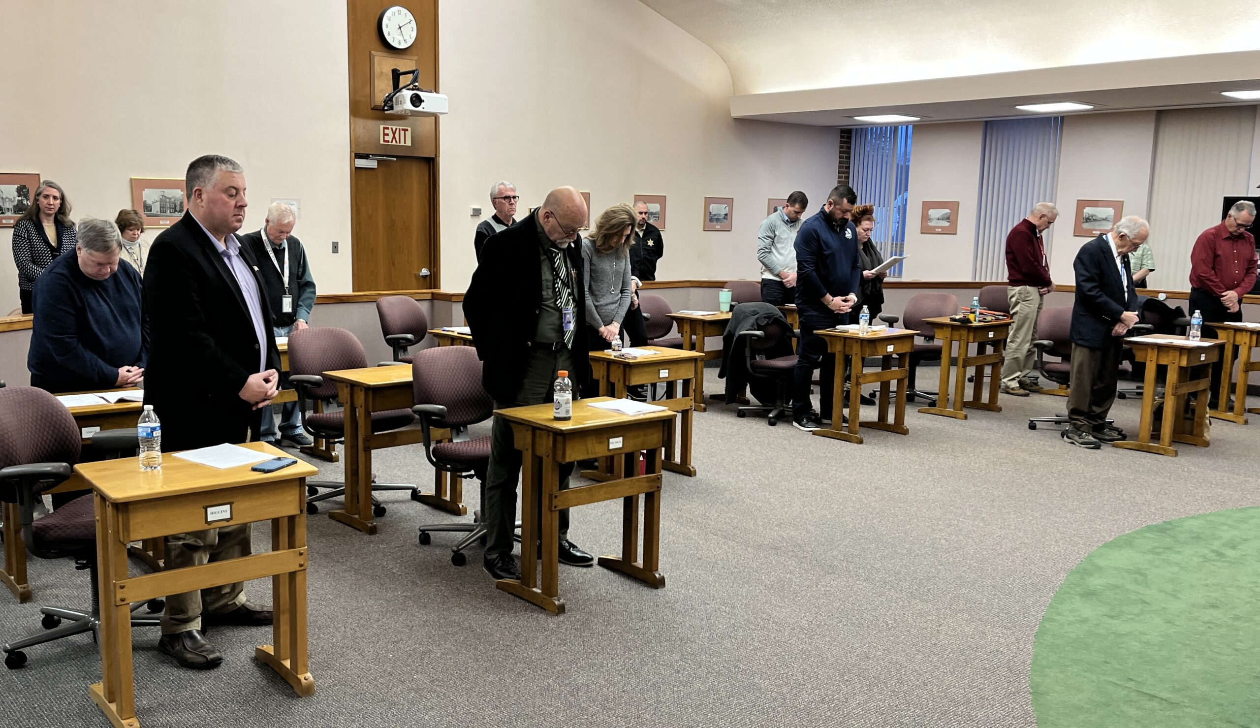 (Rick Miller/Olean Star) Cattaraugus County lawmakers adjourned Wednesday’s meeting in memory of former legislator Jim Ellis of East Otto.