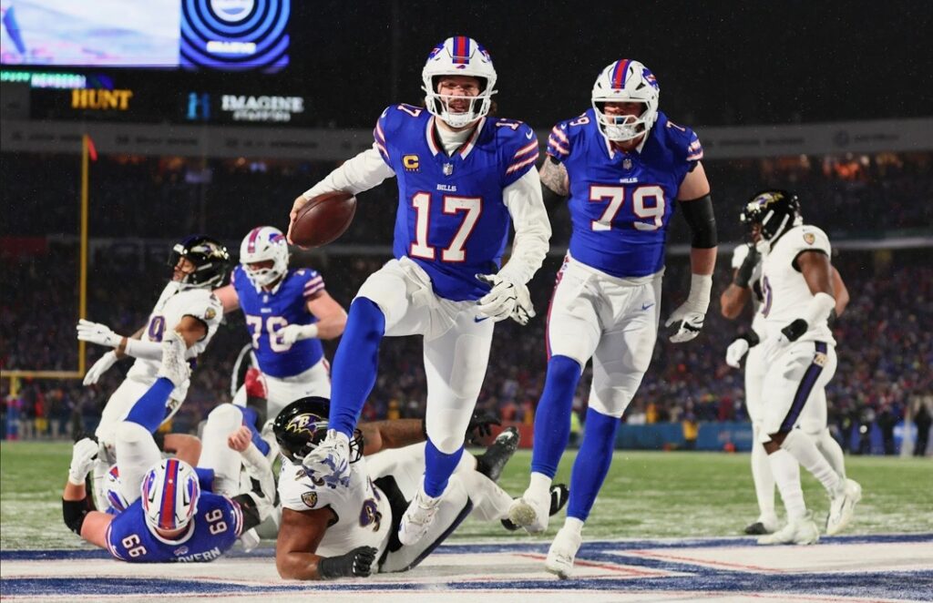 Josh Allen on his play and the possible MVP award, “”We’re just glad our season goes on for another week. We don’t want our season to end on a loss. (The win) wasn’t pretty but these playoff games, all you have to do is win by one. Caean Couto/Buffalo Bills.