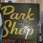 (Rick Miller/Olean Star) Paul Mahar (left) and his brother Tom stand beside a Park and Shop sign that once hung on its former West State Street store in Olean. They and their brother Jim have decided to retire. They lease the remaining Park and Shop store on Front Street in Olean to Jim Mahar’s son, Jim Mahar Jr.