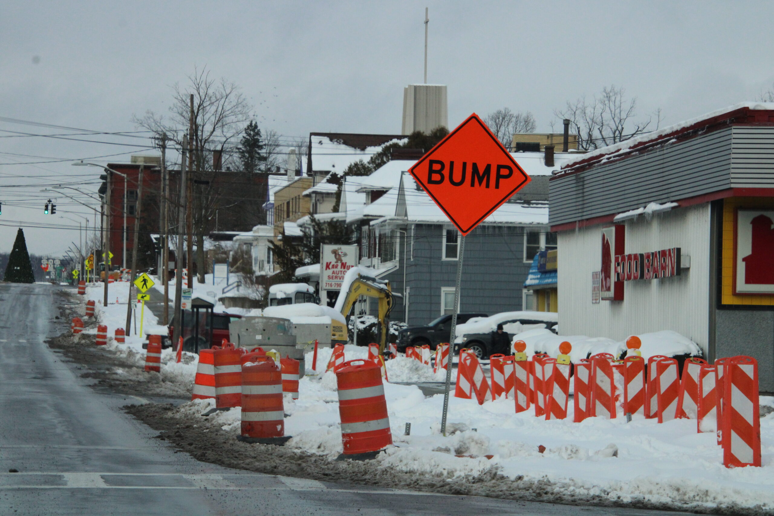 (Rick Miller/Olean Star) Funding for milling and paving Walkable Olean 3 (above) on East State Street was guaranteed Tuesday when the Olean Common Council transferred the funds from Walkable Olean 4 on South Union Street.