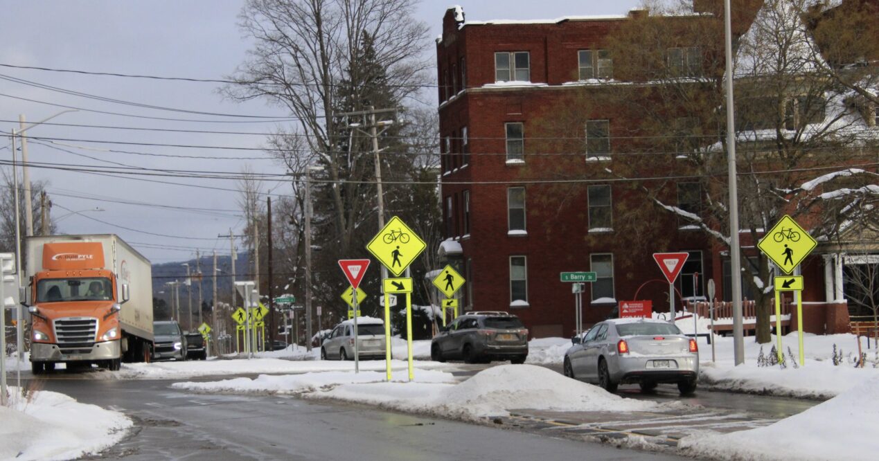 (Rick Miller/Olean Star) The Olean Common Council approved transferring funds for milling and paving the Walkable Olean 4 project on South Union Street (above), which the state has agreed to repave, to Walkable Olean 3 on East State Street.