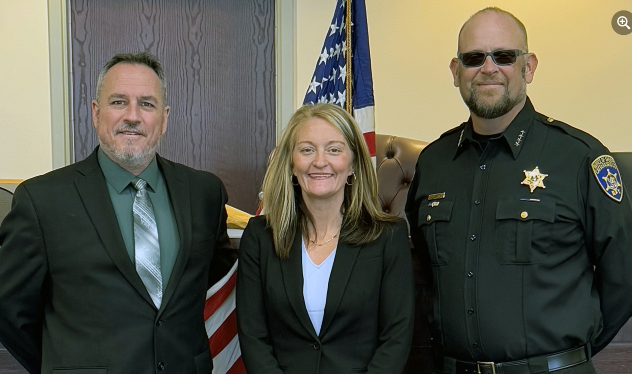 (Photo provided) Cattaraugus County Attorney Ashley Smith announced Monday that Sheriff Eric Butler (right) and former sheriff Timothy S. Whitcomb have endorsed her Republican candidacy for district attorney.