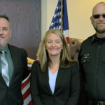 (Photo provided) Cattaraugus County Attorney Ashley Smith announced Monday that Sheriff Eric Butler (right) and former sheriff Timothy S. Whitcomb have endorsed her Republican candidacy for district attorney.