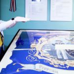 (Cattaraugus County Museum) Katya Zinsli, a graduate of the Art Conservation Department at Buffalo State SUNY, led restoration efforts on the 37th Regiment Presentation Flag for the Cattaraugus County Museum.