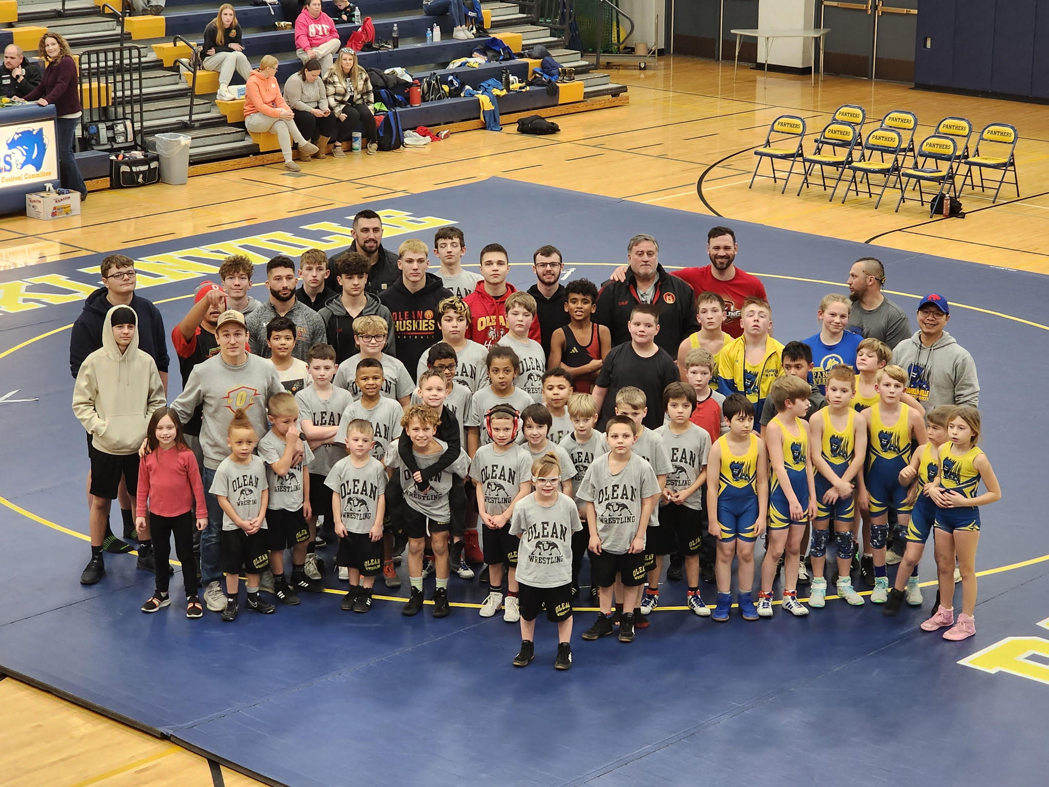 Along with a close win against Franklinville, the Olean wrestling team was able to celebrate both their seniors and youth on Wednesday night. | Photo submitted