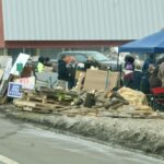 (Ricki Miller/Olean Star) Members of the striking Collins Correctional Facility corrections officers were at strike headquarters earlier this week outside the prison on Route 62 north of Gowanda.