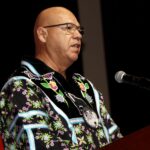 (Rick Miller/Olean Star) Seneca Nation President J. Conrad Seneca at his inauguration last November at the Seneca Allegany Casino and Event Center in Salamanca.