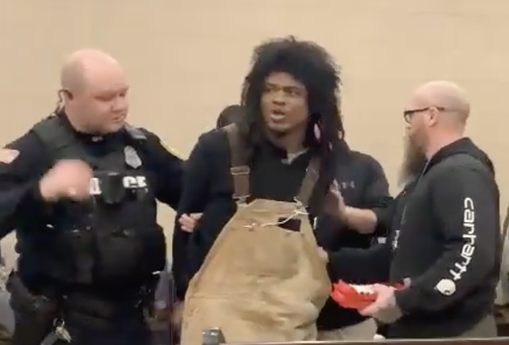 (YouTube) During a public comment session of the Olean Common Council Wednesday a speaker who offered Olean coins to help stop sewage overflows into the Allegheny River was arrested for disturbing a public meeting.
